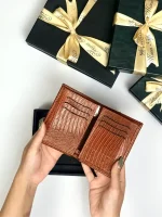 ست چرم طبیعی دو تیکه کیف پول و جاکلیدی - تصویر 9