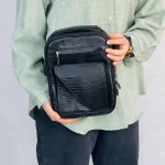 کیف اسپرت چرم راگا مشکی لیزارد