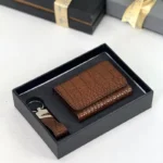 ست چرم طبیعی دو تیکه کیف پول و جاکلیدی