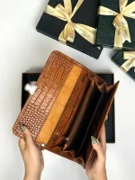 ست چرم دو تیکه کیف دسته چک و کمربند - Image 10