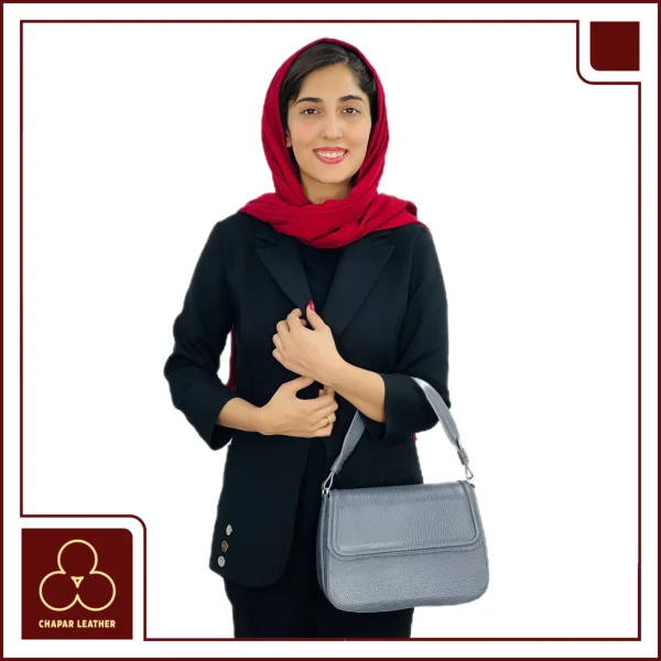 کیف زنانه چرم آرمیس طوسی فلوتر