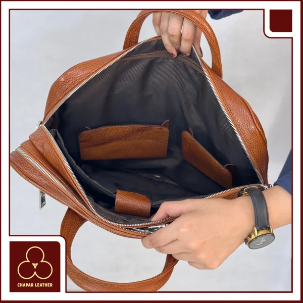کیف اداری چرم طبیعی مدل سیروان داخل
