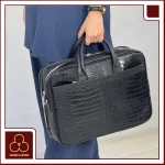 کیف اداری چرم طبیعی مدل سیروان مشکی کرو