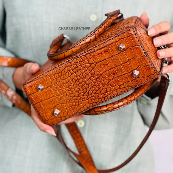 کیف چرم زنانه دستی دوشی مدل ژینوس - Image 12