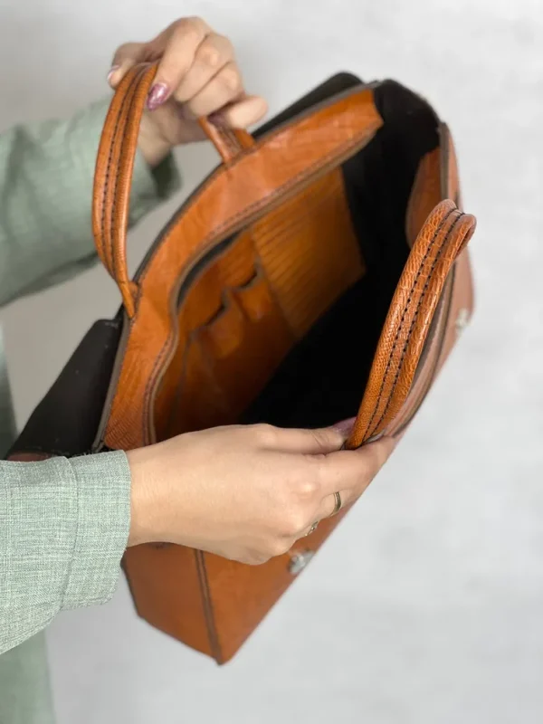 کیف اداری چرم طبیعی مدل آلبرتو کوچک داخل دوم