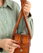 کیف چرم طبیعی مجلسی دستی زنانه مدل سیمین - تصویر 19