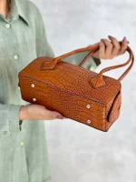کیف زنانه مجلسی چرم طبیعی مدل سیمین زیره