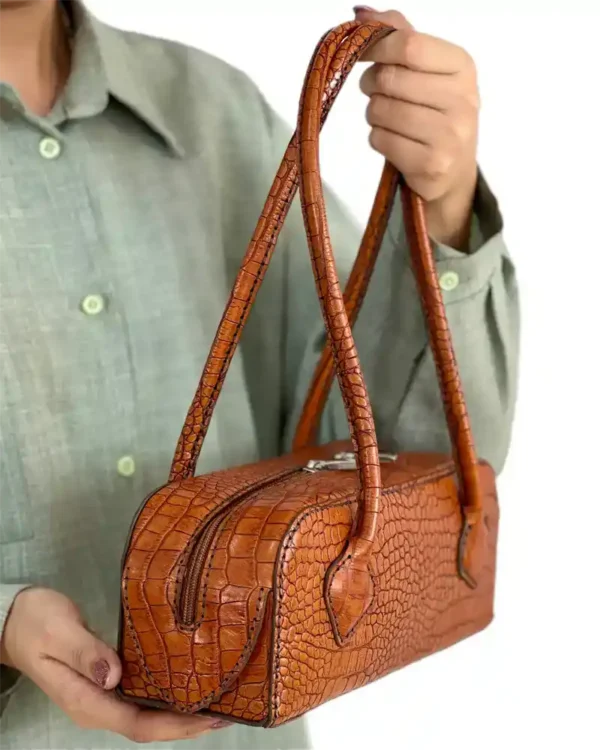 کیف چرم طبیعی مجلسی دستی زنانه مدل سیمین - تصویر 18
