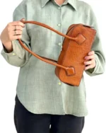 کیف چرم طبیعی مجلسی دستی زنانه مدل سیمین - تصویر 11