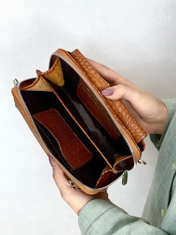 کیف اسپرت دوشی و دستی چرم طبیعی مدل طهماسب - Image 14