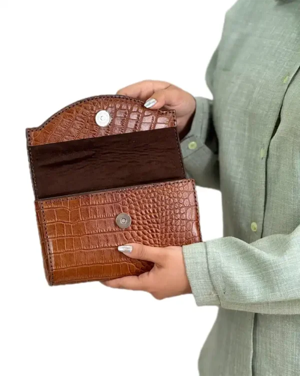 کیف زنانه چرم دوکاره دوشی و دستی مدل لیونا بزرگ - Image 9