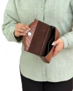 کیف زنانه چرم دوکاره دوشی و دستی مدل لیونا بزرگ - Image 10