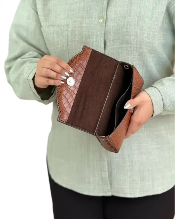 کیف زنانه چرم دوکاره دوشی و دستی مدل لیونا بزرگ - Image 10